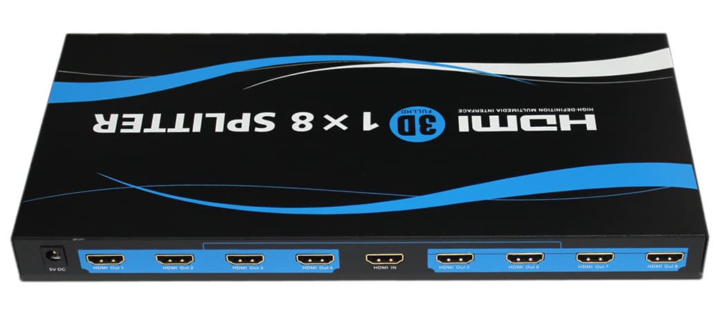 1x 8 HDMI Splitter 3D TV Supported 1 to 8 por